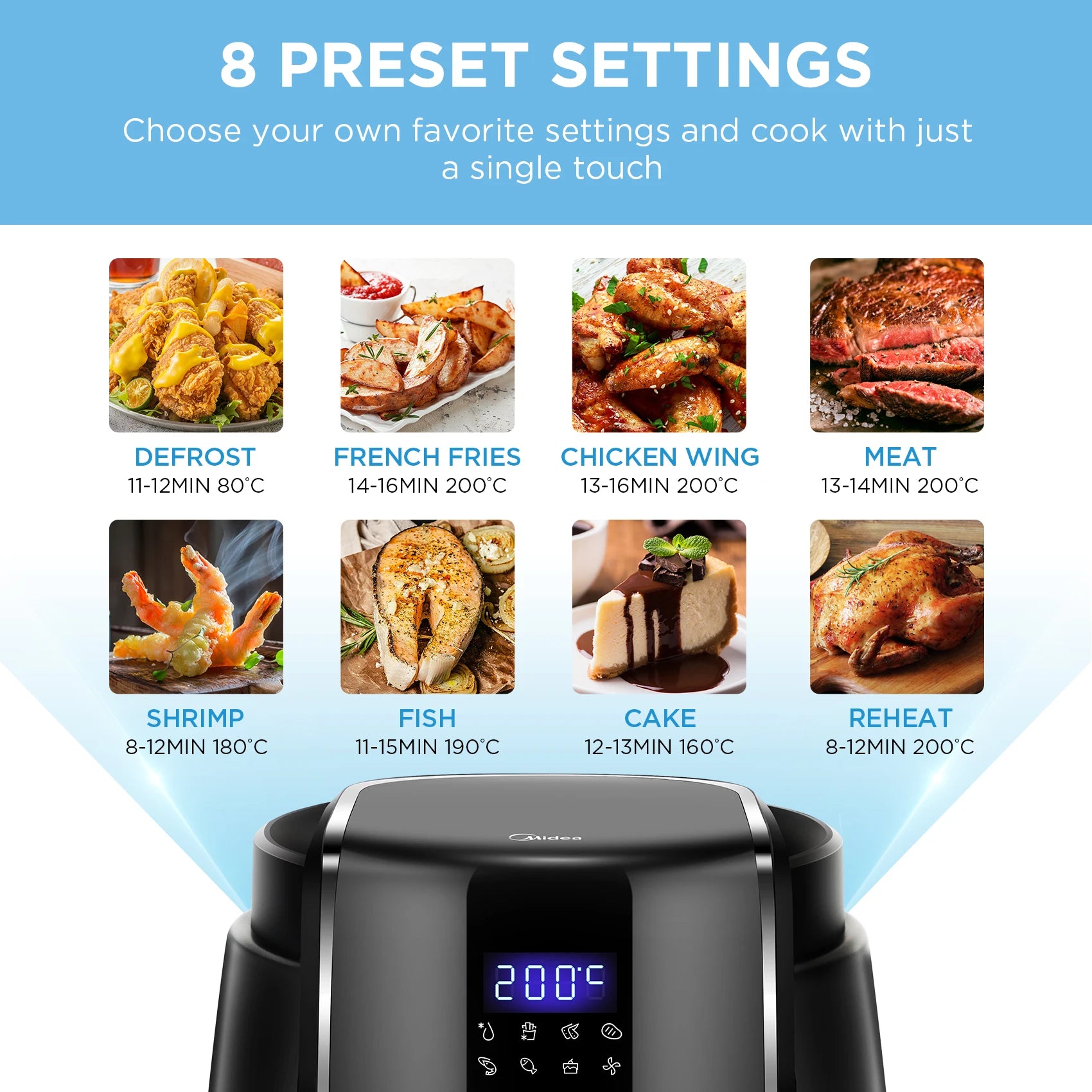 Midea Hot Air Fryer 4L, Oil-Free Airfryer